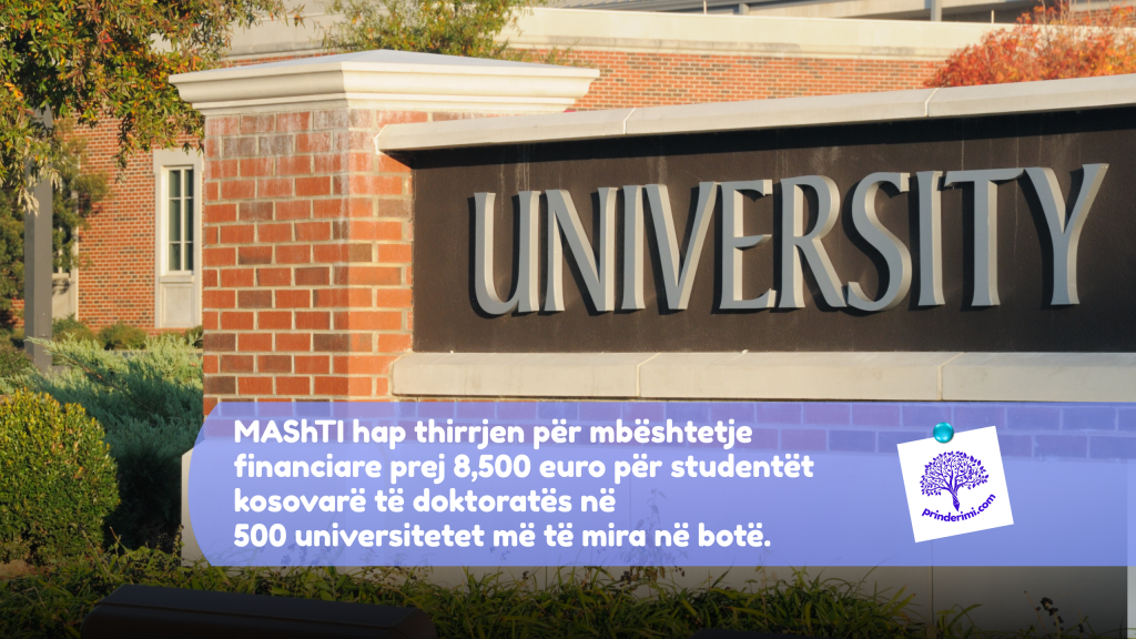 Thirrje për mbështetje financiare për studime të doktoratës