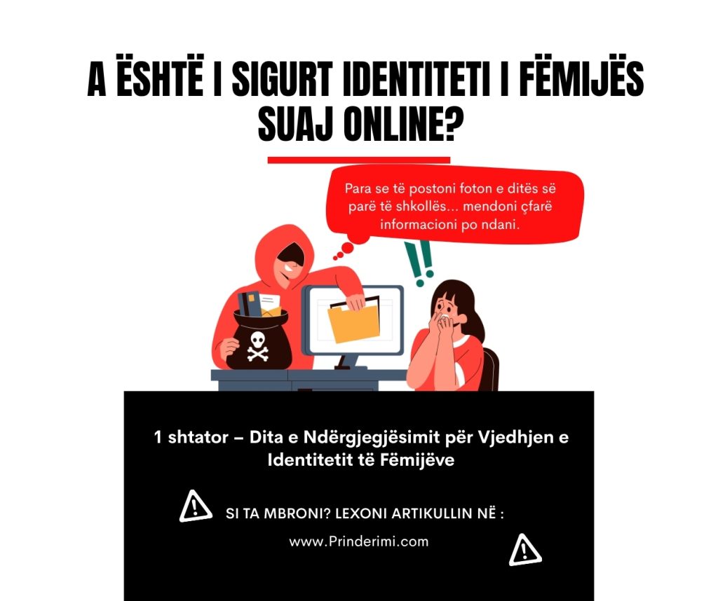 1 shtatori – Dita Kombëtare e Ndërgjegjësimit për vjedhjen e Identitetit të Fëmijëve: A është i sigurt identiteti i fëmijës suaj online?