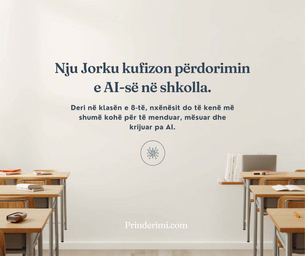 New York i thotë “jo” Inteligjencës Artificiale (AI) deri në klasën e 8-të